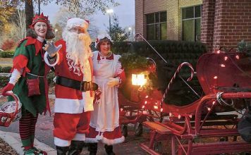 Santa, Mrs. Claus and the Elf will once again visit Piedmont Fayette’s Great Tree Lighting. Photo/Piedmont Fayette Hospital.