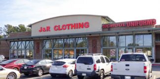 J & R Clothing in north Fayetteville on a recent shopping day. Photo/Ben Nelms.