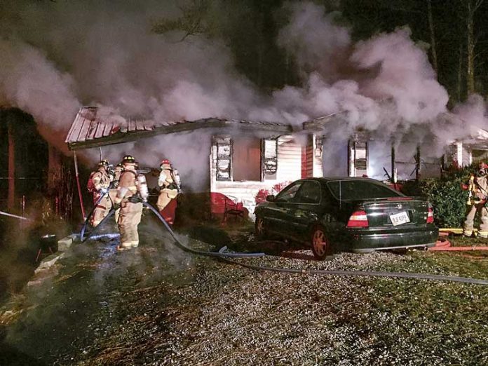 A Fayette County family escaped a blaze in the early morning hours of Dec. 28 that resulted in a total loss of their home. Photo/Fayette County Fire and Emergency Services.