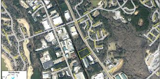 Aerial photo of the site for the planned gym. Photo/Peachtree City Planning Commission.