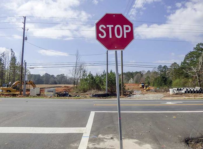 Work on the new intersection at Ga. Highway 92 North, Westbridge and Veterans Parkway is well-underway. The intersection is expected to open in July. Photo/Ben Nelms.