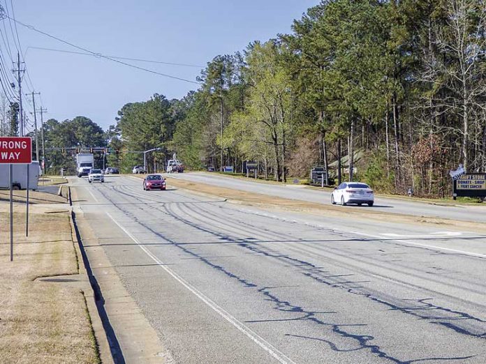 This stretch of Ga. Highway 54 just east of Peachtree City will get new blacktop in the next few months. Photo/Ben Nelms.