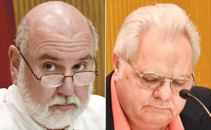 Fayette County Commission Chairman Eric Maxwell (L) and Vice Chairman Randy Ognio (R). File photos.