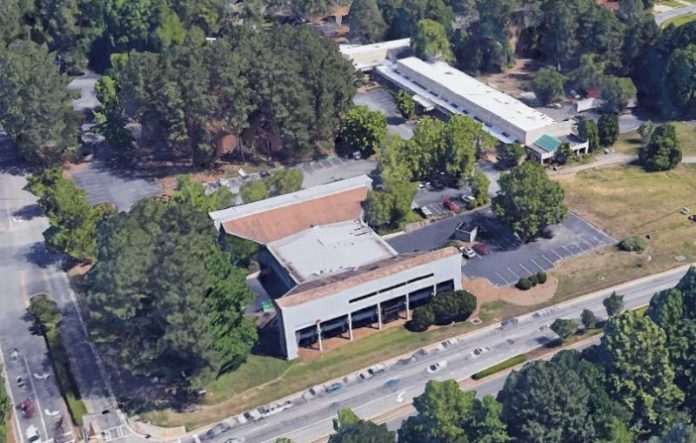 Google aerial view of Bank of America building in Aberdeen Center.