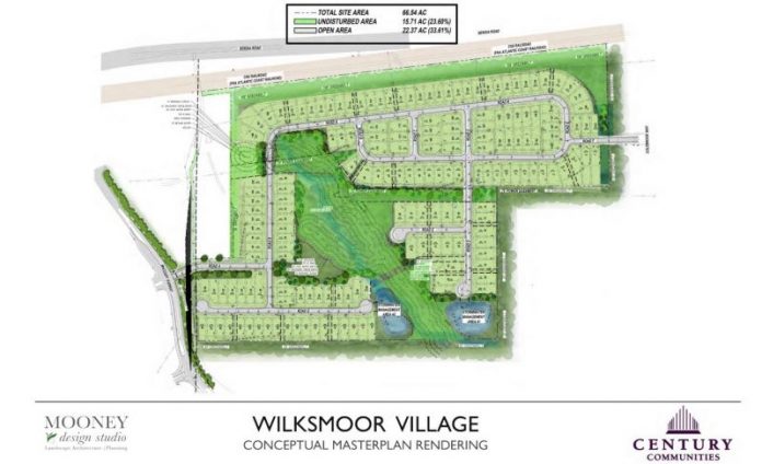 Plan for Wilksmoor Village rezoning. Graphic/Peachtree City Council.
