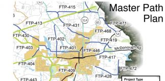 A conceptual rendering of the Fayette County Master Path Plan, specifically geared to the Fayetteville area, was presented Oct. 18 before the Fayetteville City Council. Graphic/Fayetteville.