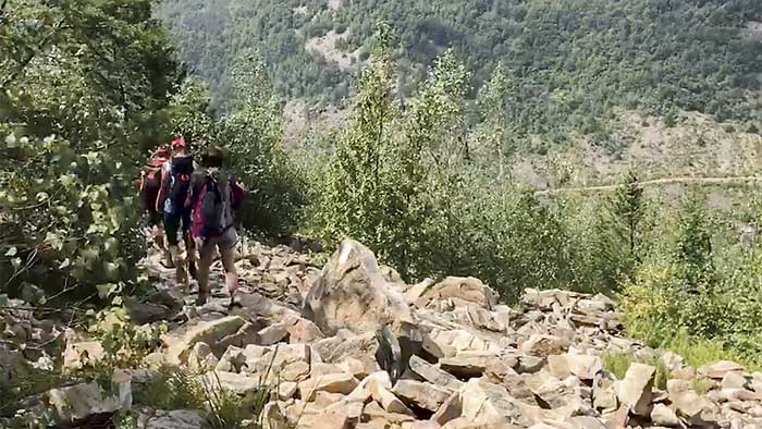 Trey and Maddie Cason find the going downhill on the Appalachian Trail is a rocky journey. Photo/Trey Cason.