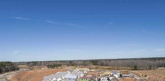 A drone’s-eye view of completed homes at Pinewood Forest. Photo/Pinewood Forest.