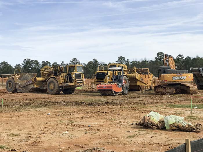 Work is underway on the 157,000 sq. ft. Costco expected to open in August at the Fischer Crossing commercial development on Ga. Highway 34. Photo/Ben Nelms.