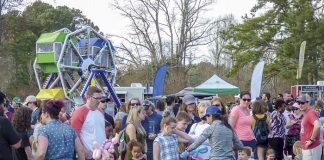 Hundreds of party-goers enjoyed a day of food, rides and balloon-twisting at Drake Field in Peachtree City in observance of the founding of Peachtree City 60 years ago. Photo/Ben Nelms.