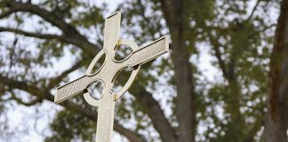 The cross provided by the First United Methodist Church of Fayetteville graced the church's Easter sunrise services last year and is expected to be present this year as well.
