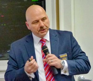 Sheriff Barry Babb at the County Commission workshop in April. Photo/Ben Nelms.