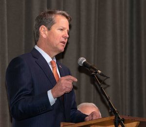 Gov. Brian Kemp speaks at Fayette Chamber event. Photo/Ron Kupferberg-ARKAY Studios.