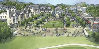 Rendering shows proposed Village Green in Calistoa. Graphic/Peachtree City Council.