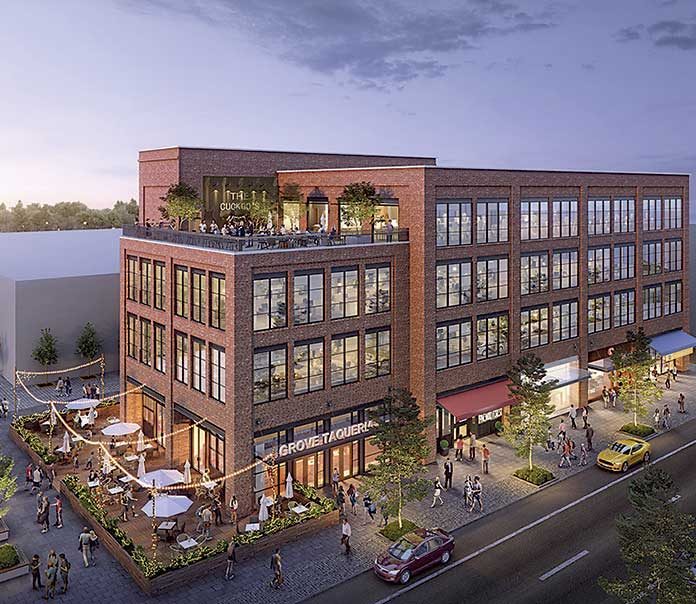 Peachtree City-based developer Pace Lynch had its Calistoa Lake McIntosh mixed used project turned away with a rezoning denial by the Peachtree City Council May 16, but it broke ground the next day on a signature mixed use building at Pinewood Forest in Fayetteville, shown above in an architectural rendering.