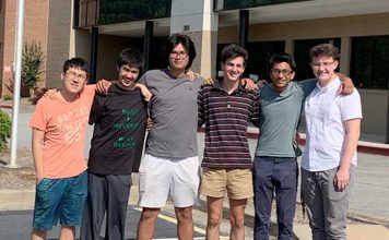 McIntosh High School solar advocates are (L-R) Junwei Chang, Jahan Randeria, Robert Palla, Ted Lord, Man Shah and Max Roggermeier. Not pictured is Zack Stone. Photo/Submitted.
