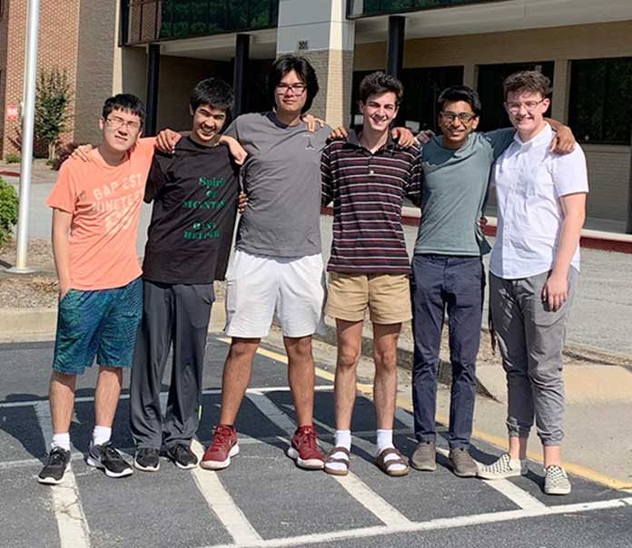 McIntosh High School solar advocates are (L-R) Junwei Chang, Jahan Randeria, Robert Palla, Ted Lord, Man Shah and Max Roggermeier. Not pictured is Zack Stone. Photo/Submitted.