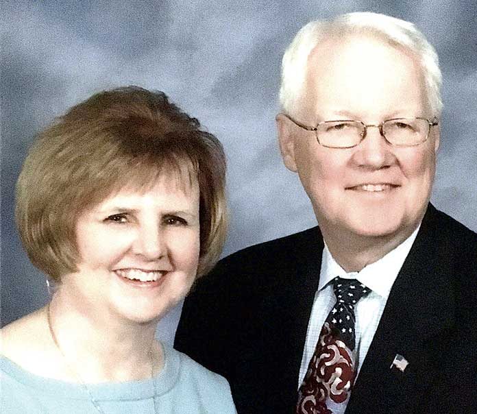 Leigh (R) and Jeanne Blood in their 50th anniversary photo. Photo/Submitted.