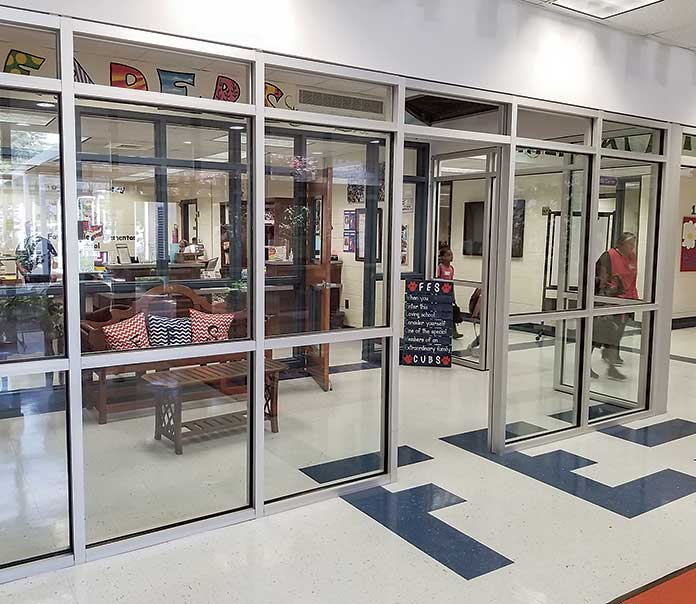 Parents and students entering Fayetteville Elementary School this summer will see a modified entranceway. Photo/Fayette County School System.