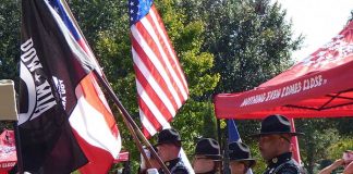 The Fayette County Sheriff’s Office Color Guard presented the colors at the POW/MIA Remembrance Day ceremonies held Sept. 20 at Patriot Park in Fayetteville. Photo/Ben Nelms.