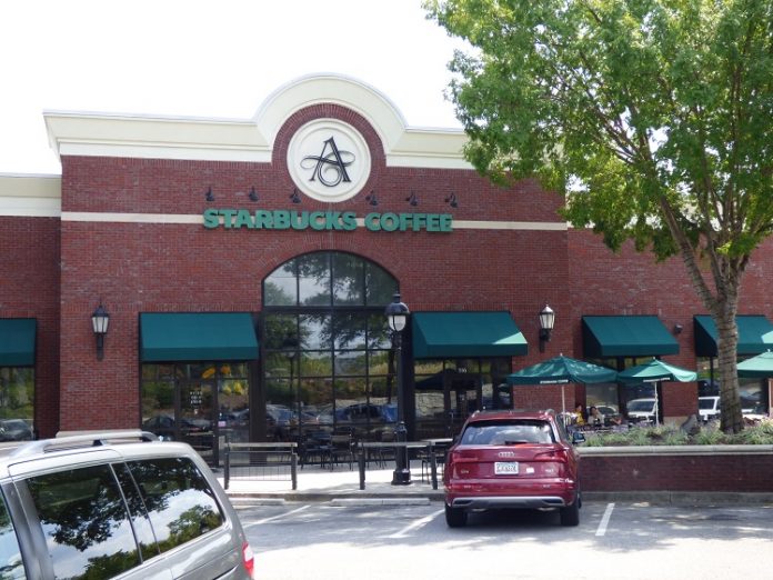 Starbucks at The Avenue in Peachtree City, pictured above, will be moving a short distance to the east when the new store is built. Photo/Ben Nelms.