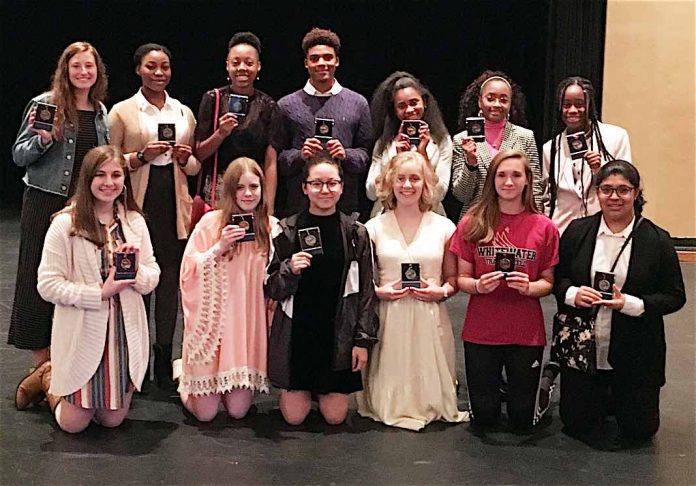 Fayette poetry students show off their awards from Clemson University Poetry Contest. Photo/Fayette County School Syste.