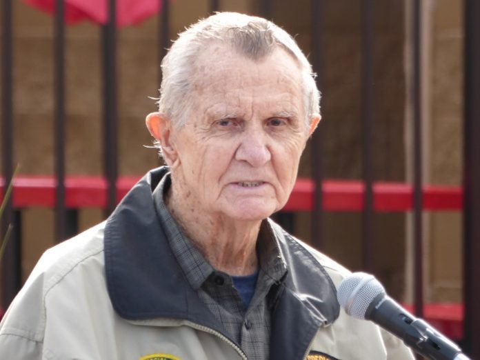 Col. Ben Malcom (U.S. Army, Retired) speaking at the annual Veterans Day Recognition Ceremony held Nov. 8 at the Georgia Military College campus in Fayetteville. Photo/Ben Nelms.