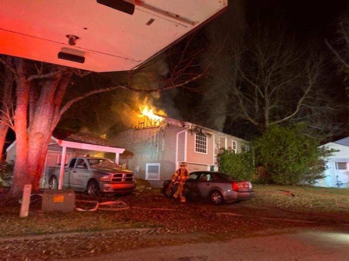 There were no injuries in a Nov. 29 house fire in Peachtree City that will likely result in a total loss. Photo/Peachtree City Fire Rescue.