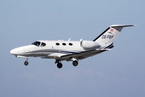 <b>Shutterstock photo of a typical small Cessna Citation jet aircraft.</b>