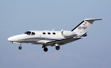 Shutterstock photo of a typical small Cessna Citation jet aircraft.