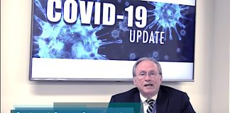 Fayette County School Superintendent Dr. Joseph Barrow gives update on school operations changes because of Covid-19. Photo from system's YouTube video.