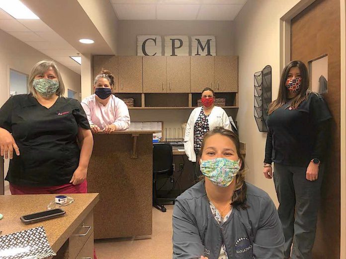 Local healthcare workers received some of the more than 300 masks made by Christina Allen. Photo/Submitted.