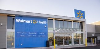 Similar to the facility in Calhoun (pictured above), the conceptual site plan for the Walmart Health center at the Fayette Pavilion in Fayetteville was approved April 28. Photo/Walmart.