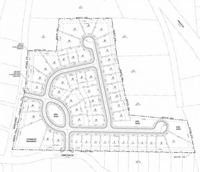 Map of the Dixon Farm subdivision, adjacent to the Summit Point residential and retail area. Graphic/City of Fayetteville.