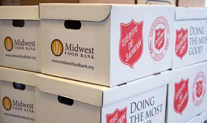 Disaster relief supplies packed by Midwest Food Bank in Peachtree City await shipment to Hurricane Laura victims. Photo/Midwest Food Bank.