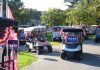 Nearly 50 golf carts filled with enthusiastic Donald Trump supporters held the Trumptilla Golf Cart Parade on Sept. 5, prior to Peachtree City's annual fireworks display, which had been postponed from July 4. Photo/Ben Nelms.