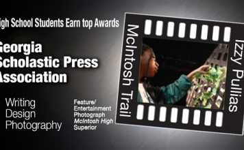 McIntosh High School sophomore Izzy Pullias, a photographer for the school’s newspaper, was one of many high school students from McIntosh and Starr's Mill to receive journalism awards in a recent state and national competition. Photo/Submitted.