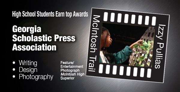 McIntosh High School sophomore Izzy Pullias, a photographer for the school’s newspaper, was one of many high school students from McIntosh and Starr's Mill to receive journalism awards in a recent state and national competition. Photo/Submitted.