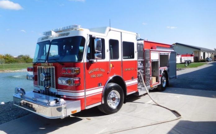 A typical Sutphen-built pumper fire engine at its manufacturing plant in Dublin, Ohio. Photo/Sutphen website.