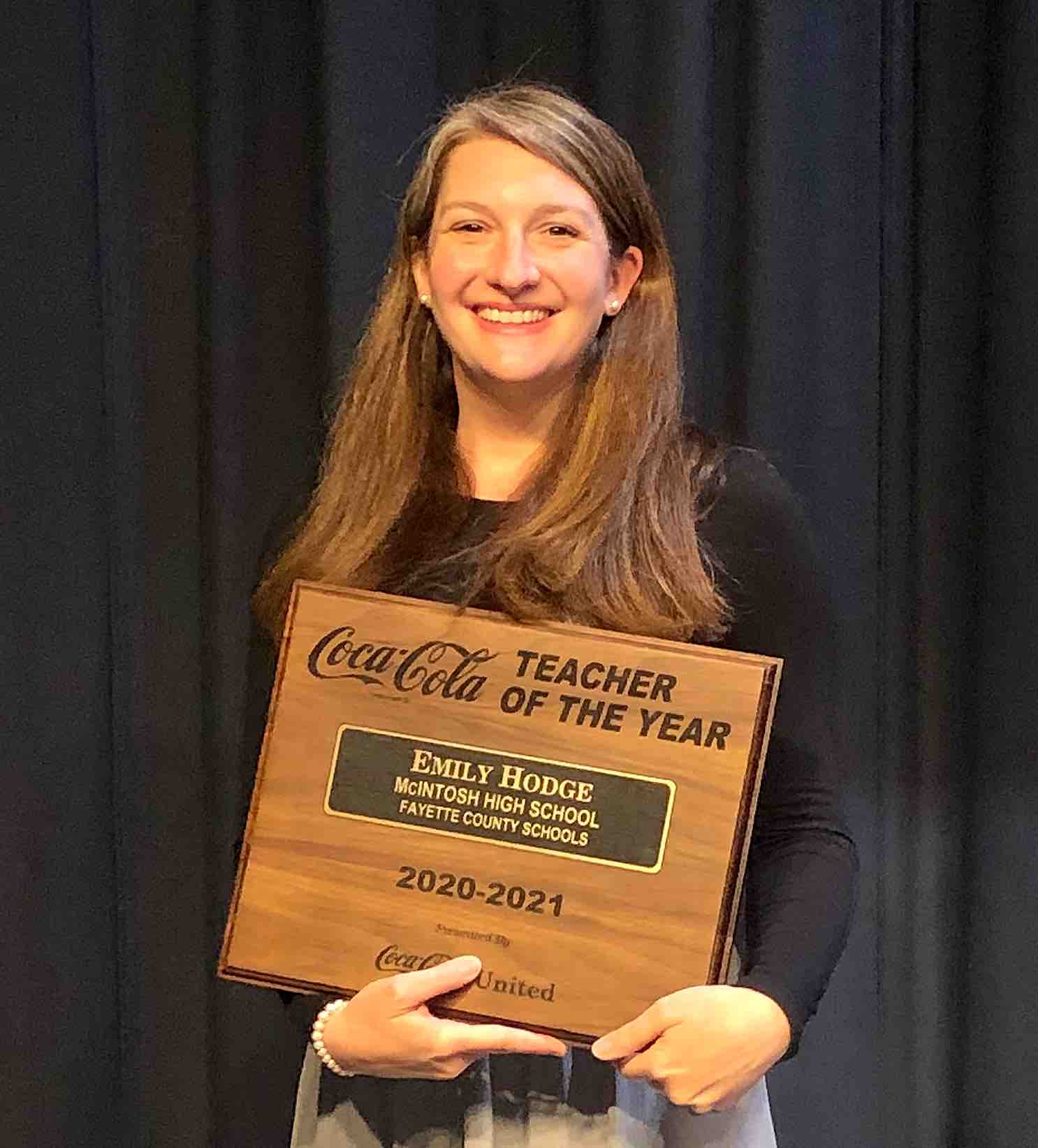 <b>McIntosh High’s Emily Hodge makes history as the first media specialist ever named Fayette County Teacher of the Year. Photo/Fayette County School System.</b>