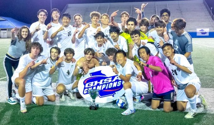 The McIntosh boys beat Johnson High for their 8th state soccer championship and 20th overall for the school. The 20 titles is the most of any public school in Georgia history. Photo/Chris Dunn/Fayette School System.