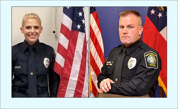 Fayetteville Police Officer Maggie Murphy (L) and Sgt. Michael Perry. Photos/Submitted.