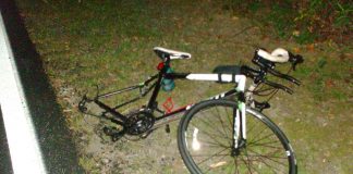 Police photo of Snyder's bicycle following the collision.