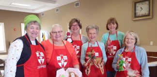Getting ready for the Bazaar are, from left, Connie Berger, Gloria Fillippelli, Lori Overson, Betty Johnson, Robin Spratlin and Sandi Miles. Photo/Submitted.