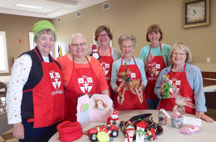 Getting ready for the Bazaar are, from left, Connie Berger, Gloria Fillippelli, Lori Overson, Betty Johnson, Robin Spratlin and Sandi Miles. Photo/Submitted.