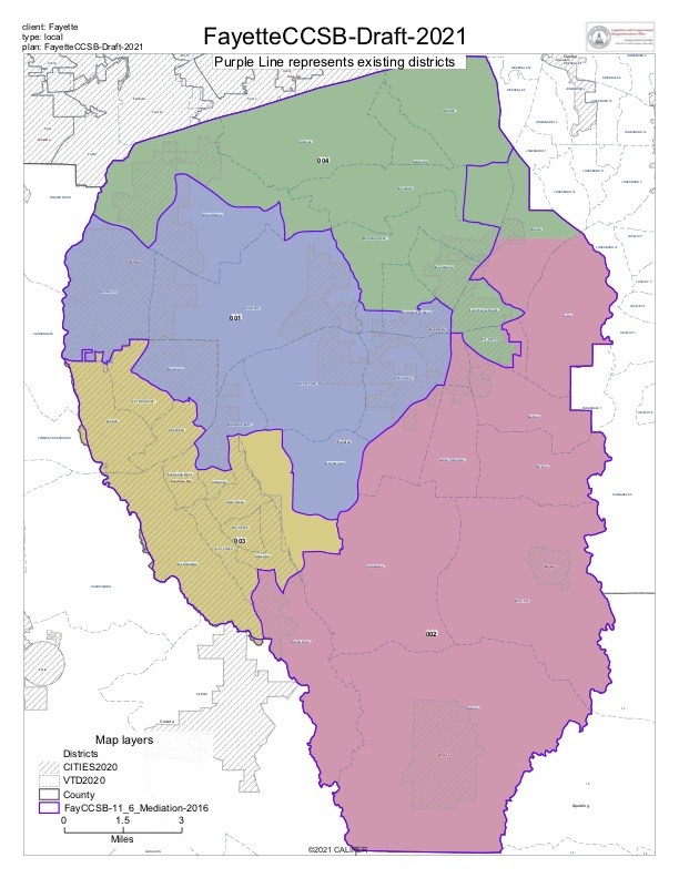 The map approved by the Fayette County Commission.