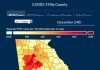 The state's hot spots for Covid infections, with red being the highest number. Graph/Ga. DPH.