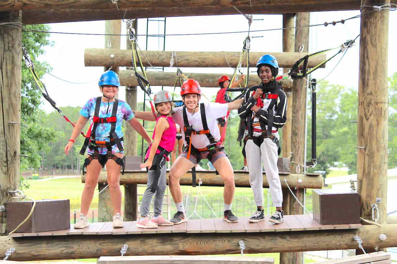 Campers love CSG's challenge course, with specialized trained staff leading them.