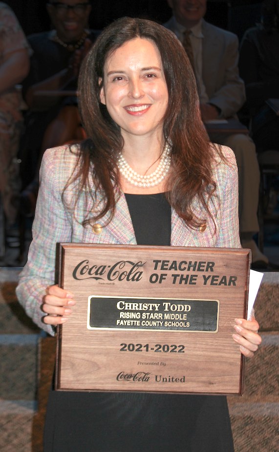 Christy Todd is Fayette County's Teacher of the Year. Photo/Fayette County School System.