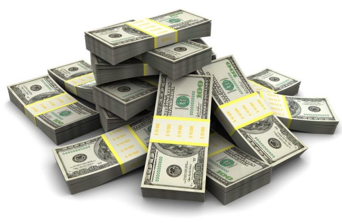 Shutterstock illustration of pile of cash stacks